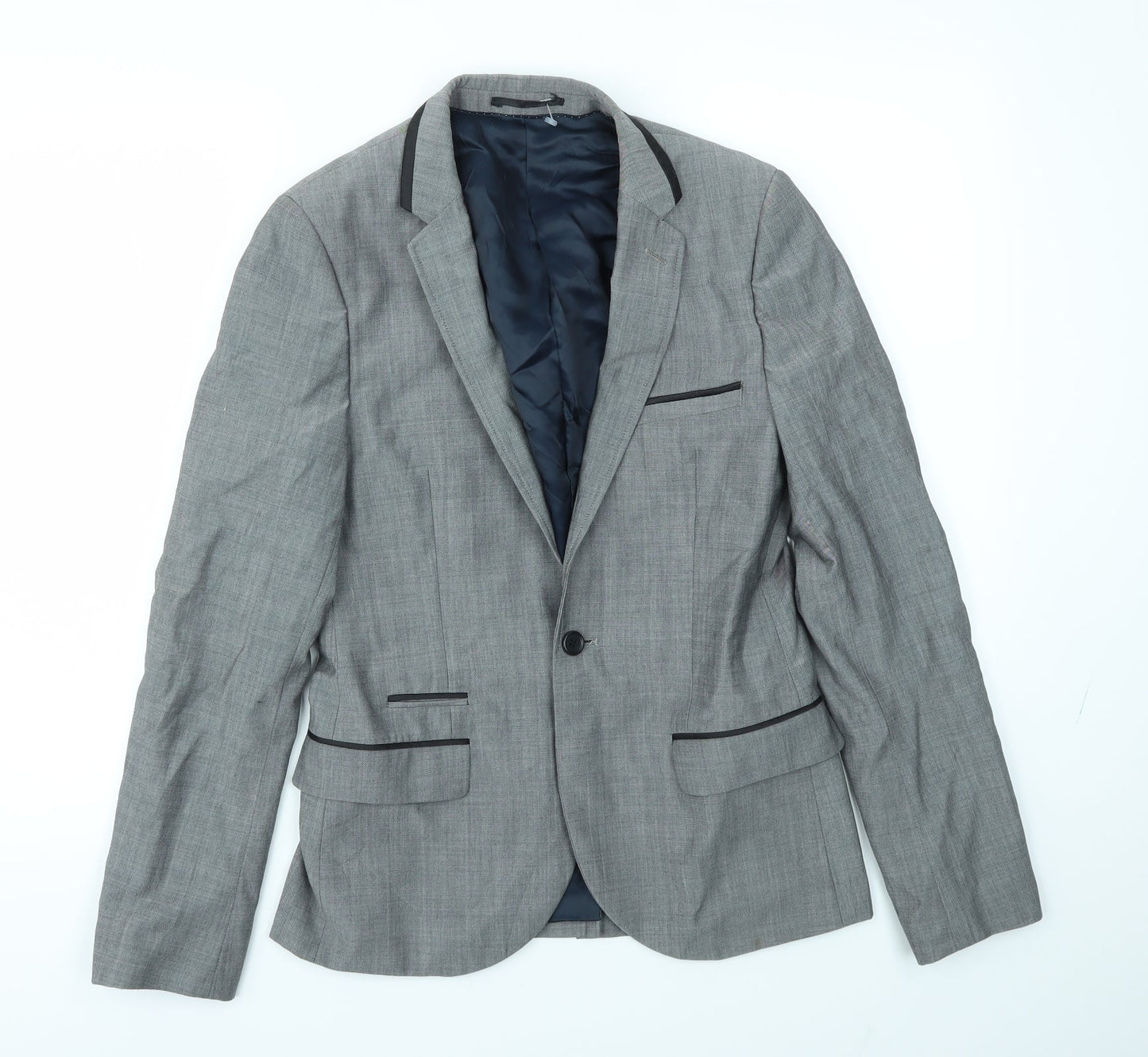 Mens UK Size 36 Topman Regular Grey Suit Jacket