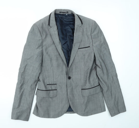 Mens UK Size 36 Topman Regular Grey Suit Jacket