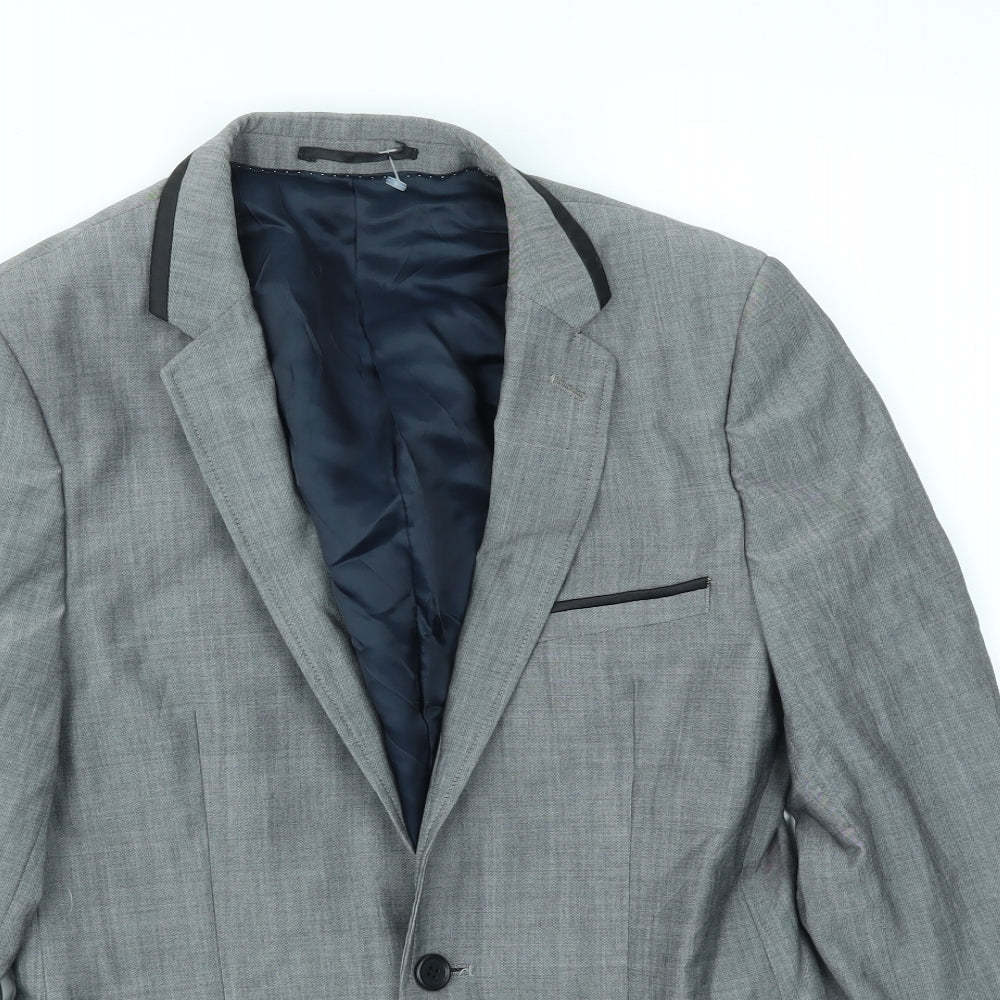 Mens UK Size 36 Topman Regular Grey Suit Jacket