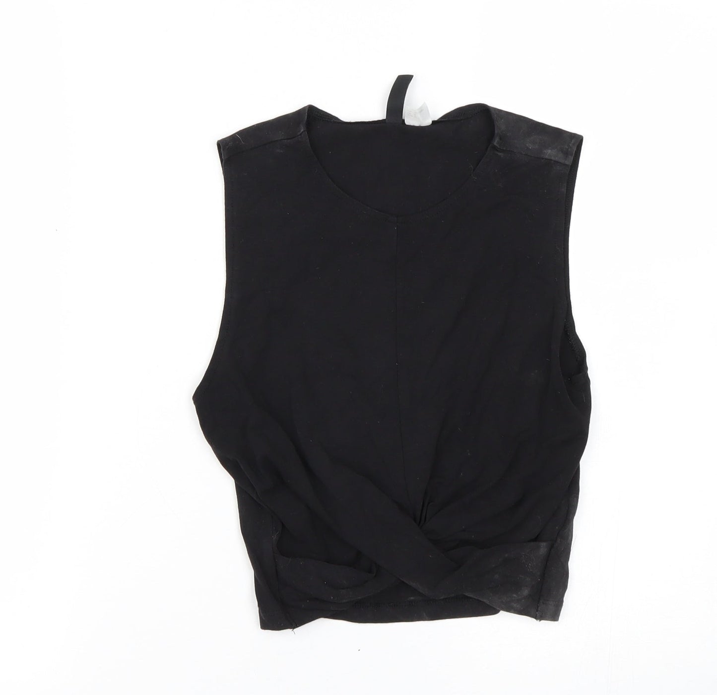 Womens UK Size S H&M Black Cropped Tank