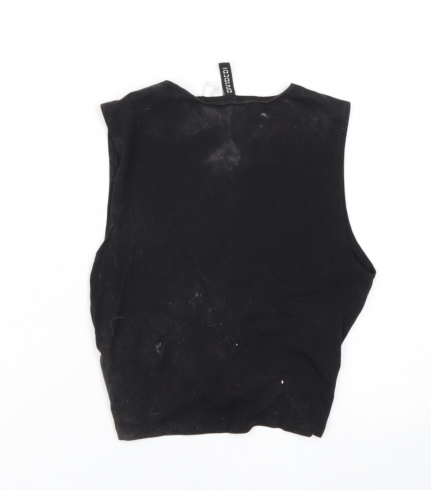 Womens UK Size S H&M Black Cropped Tank