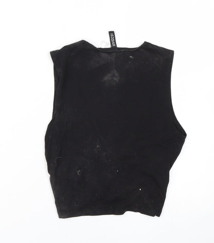 Womens UK Size S H&M Black Cropped Tank