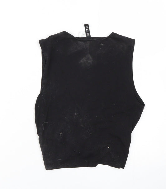 Womens UK Size S H&M Black Cropped Tank