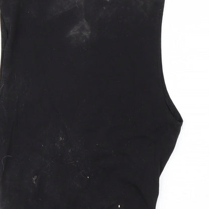 Womens UK Size S H&M Black Cropped Tank
