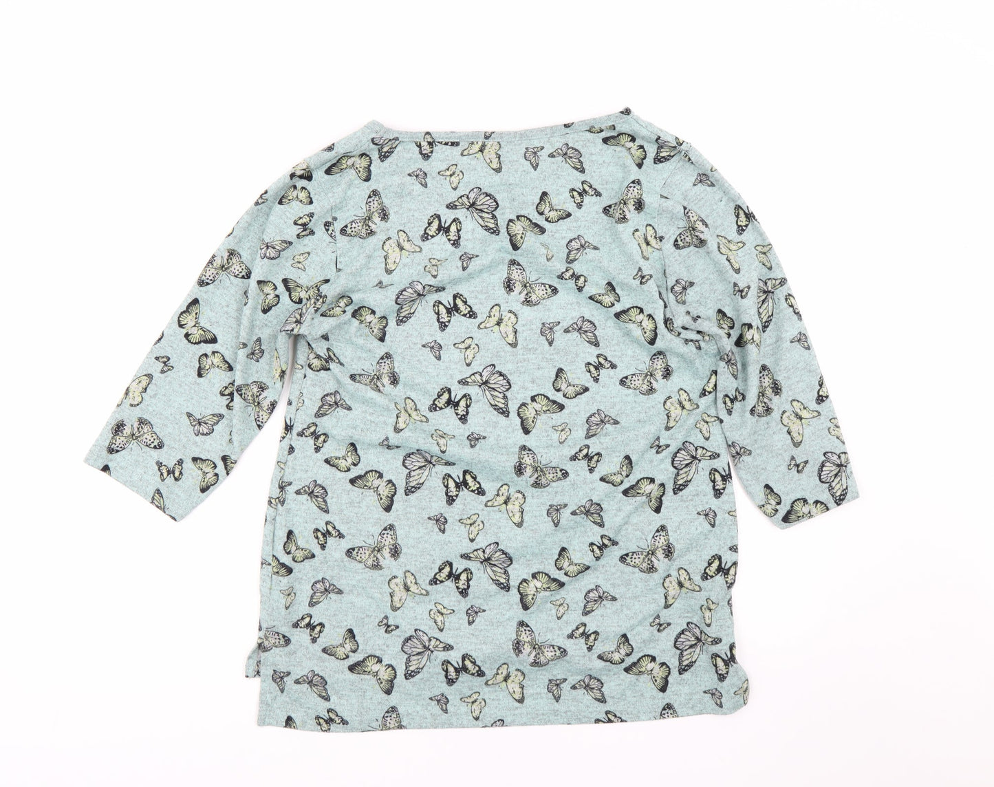 Originals Womens Blue Animal Print  Basic T-Shirt Size 14