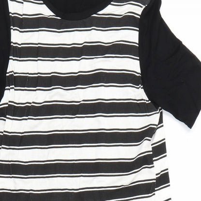 Innocence Womens Black Striped  T-Shirt Dress  Size 8