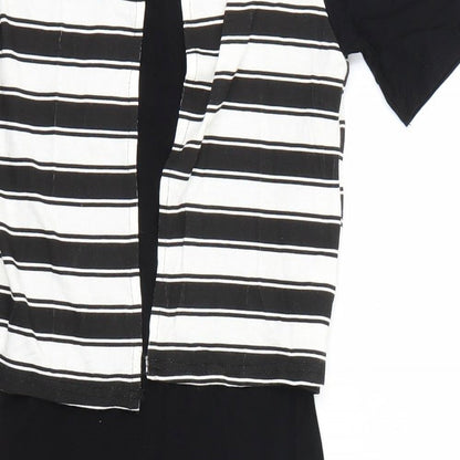 Innocence Womens Black Striped  T-Shirt Dress  Size 8