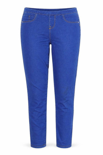 Front view of Primark women’s blue denim jegging jeans, size UK 6, 27.5-inch leg