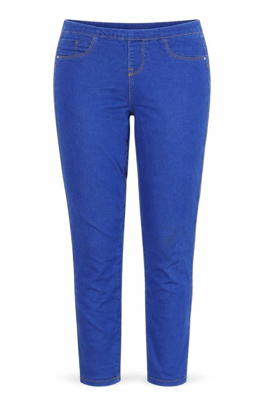 Front view of Primark women’s blue denim jegging jeans, size UK 6, 27.5-inch leg