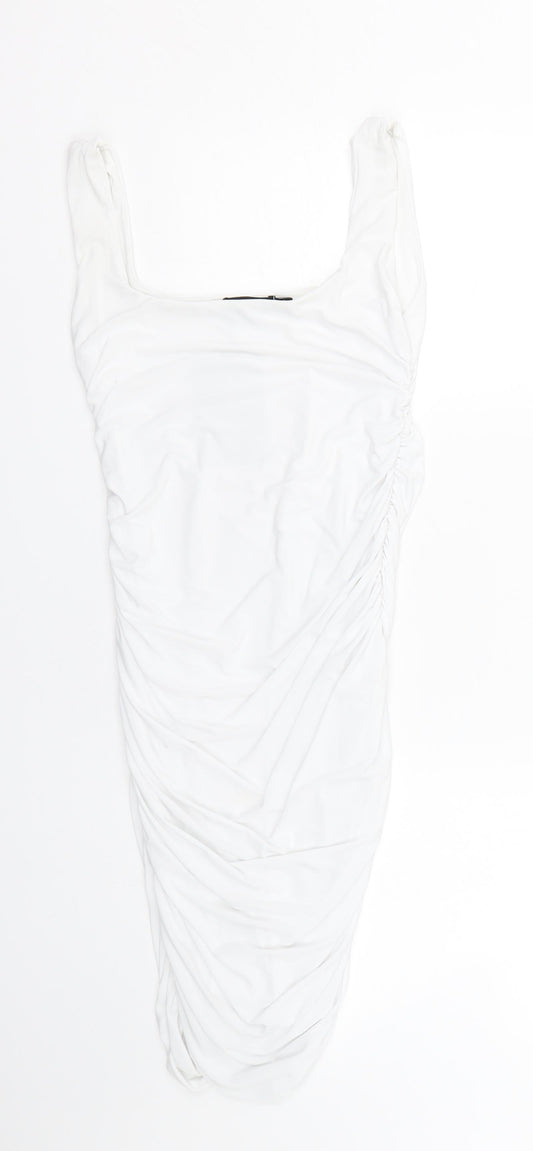 PRETTYLITTLETHING Womens White   Tank Dress  Size 8