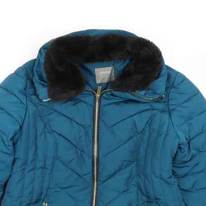 Womens UK Size S Oasis Blue Overcoat