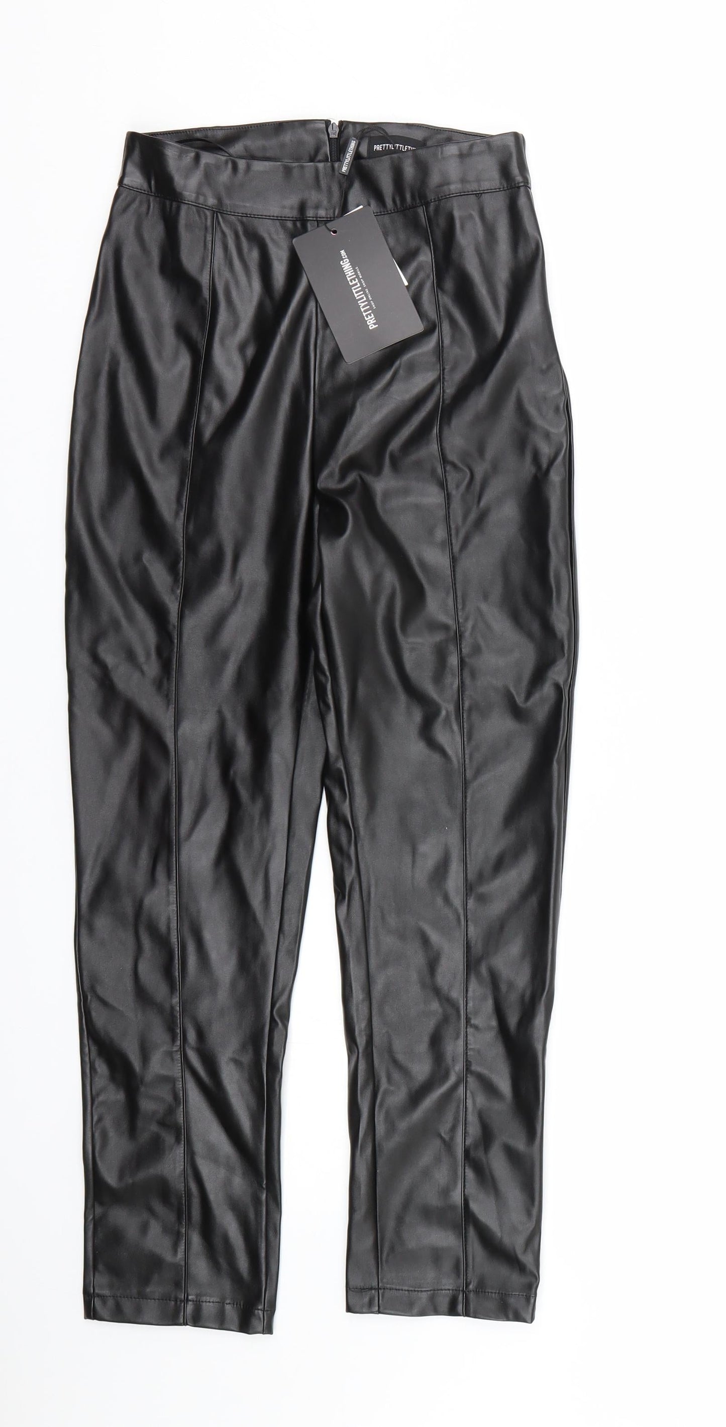 Womens UK Size 4 PRETTYLITTLETHING Regular Fit  Black Trousers
