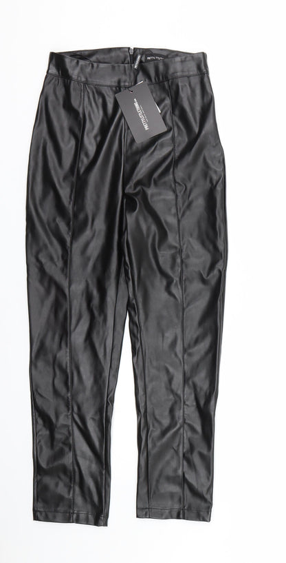 Womens UK Size 4 PRETTYLITTLETHING Regular Fit  Black Trousers