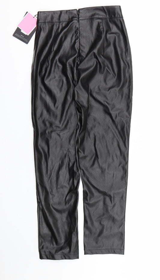 Womens UK Size 4 PRETTYLITTLETHING Regular Fit  Black Trousers