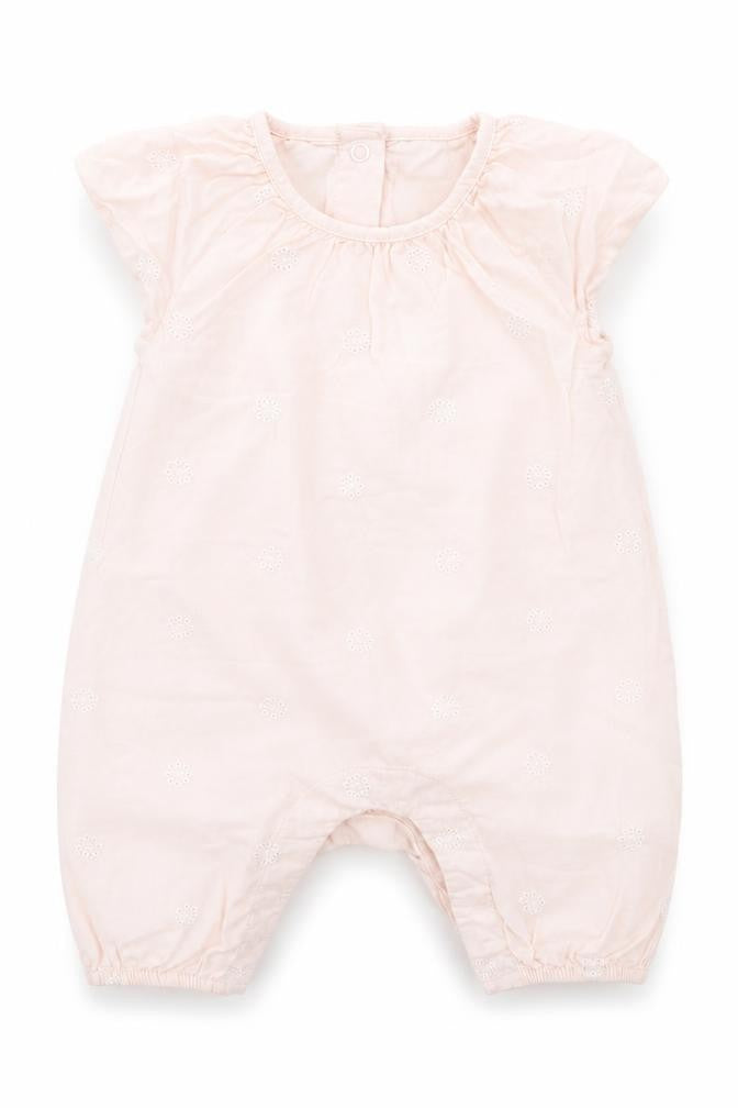 Front view of Marks & Spencer Baby Pink Coverall One-Piece, size 0-3, Months