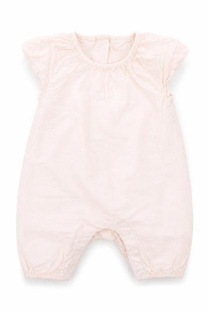 Front view of Marks & Spencer Baby Pink Coverall One-Piece, size 0-3, Months