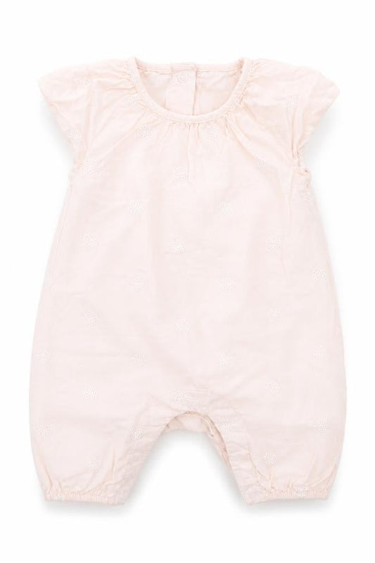 Front view of Marks & Spencer Baby Pink Coverall One-Piece, size 0-3, Months