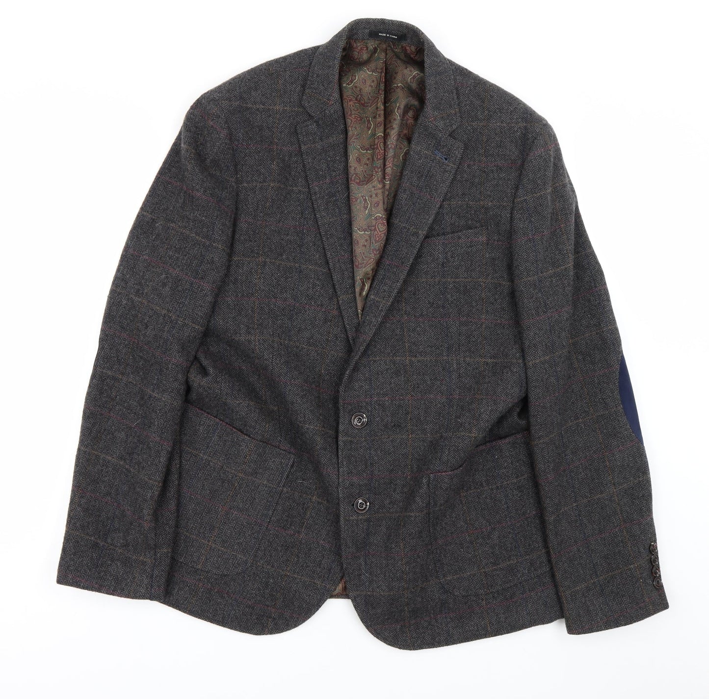 Mens UK Size L Cedar Wood State Regular Grey Suit Jacket