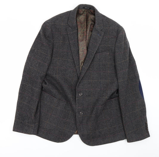 Mens UK Size L Cedar Wood State Regular Grey Suit Jacket