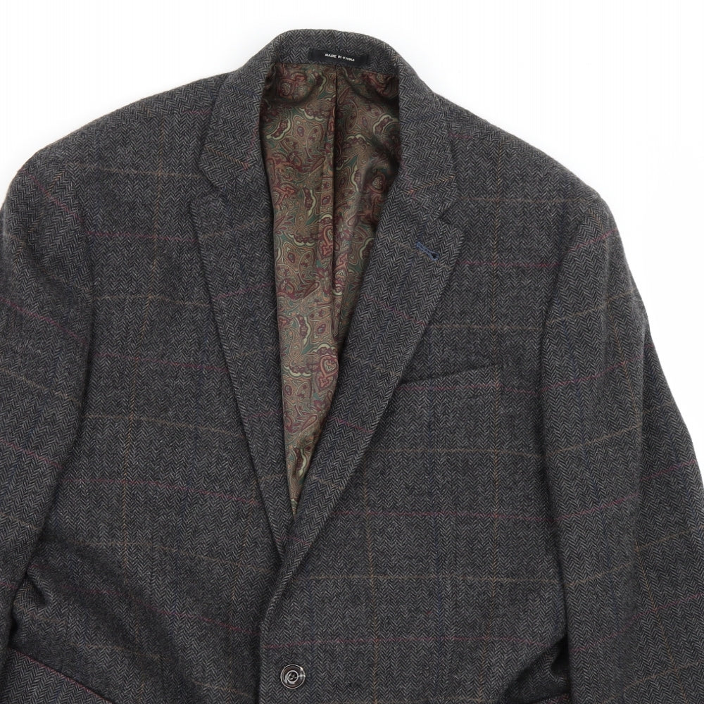 Mens UK Size L Cedar Wood State Regular Grey Suit Jacket