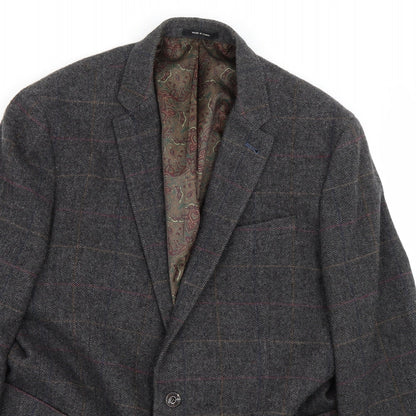 Mens UK Size L Cedar Wood State Regular Grey Suit Jacket
