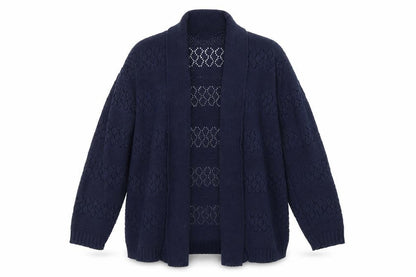 Womens UK Size L Pure & Natural Blue Cardigan Jumper
