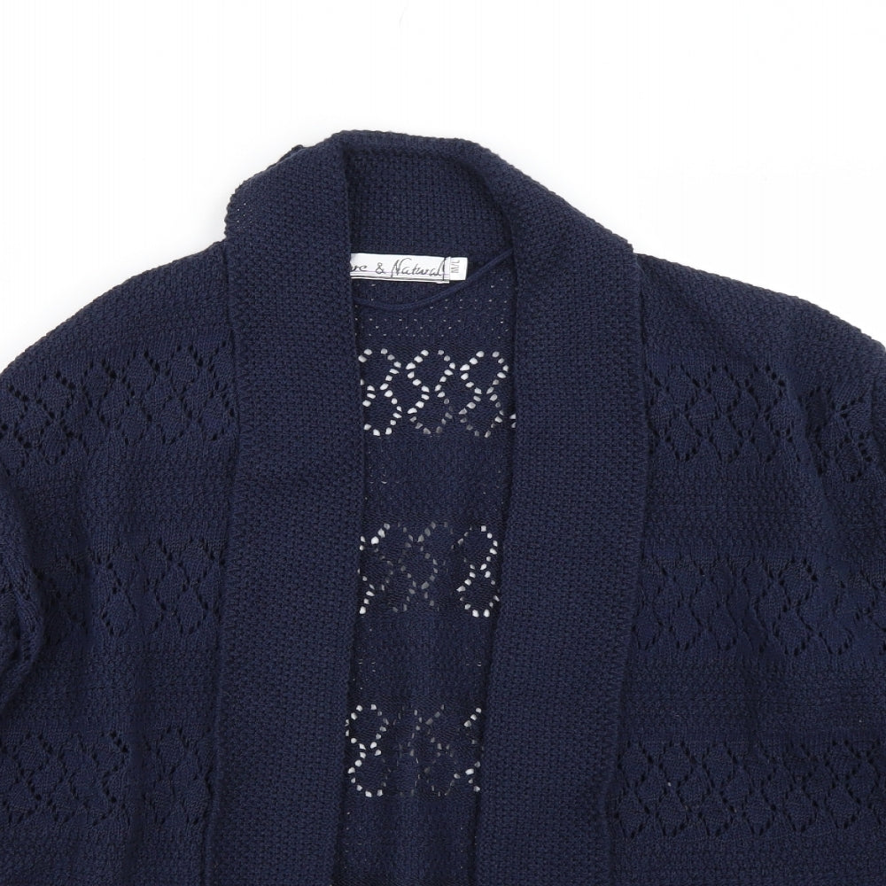 Womens UK Size L Pure & Natural Blue Cardigan Jumper