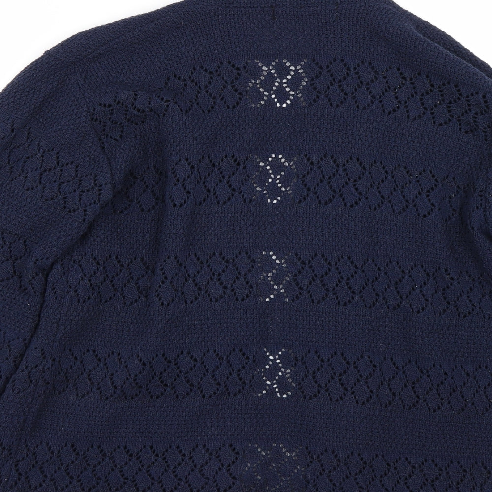 Womens UK Size L Pure & Natural Blue Cardigan Jumper