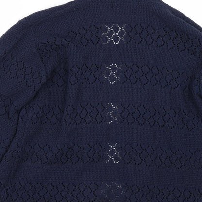 Womens UK Size L Pure & Natural Blue Cardigan Jumper