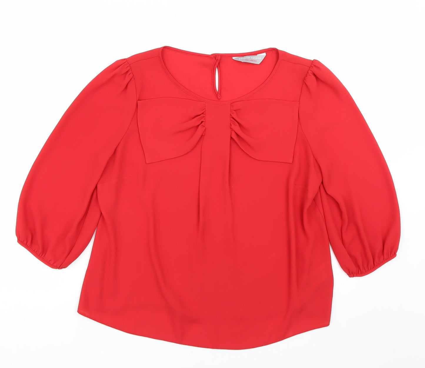 Womens UK Size 12 Dorothy Perkins Red Basic Blouse