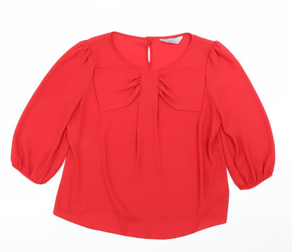 Womens UK Size 12 Dorothy Perkins Red Basic Blouse