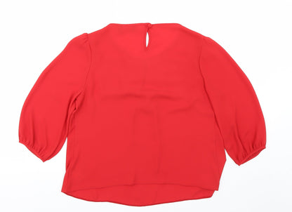 Womens UK Size 12 Dorothy Perkins Red Basic Blouse