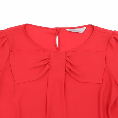 Womens UK Size 12 Dorothy Perkins Red Basic Blouse