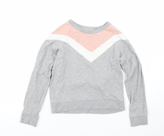 TU Girls Grey Striped  Pullover Sweatshirt Size 12 Years