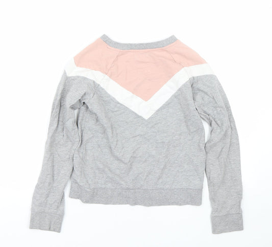 TU Girls Grey Striped  Pullover Sweatshirt Size 12 Years