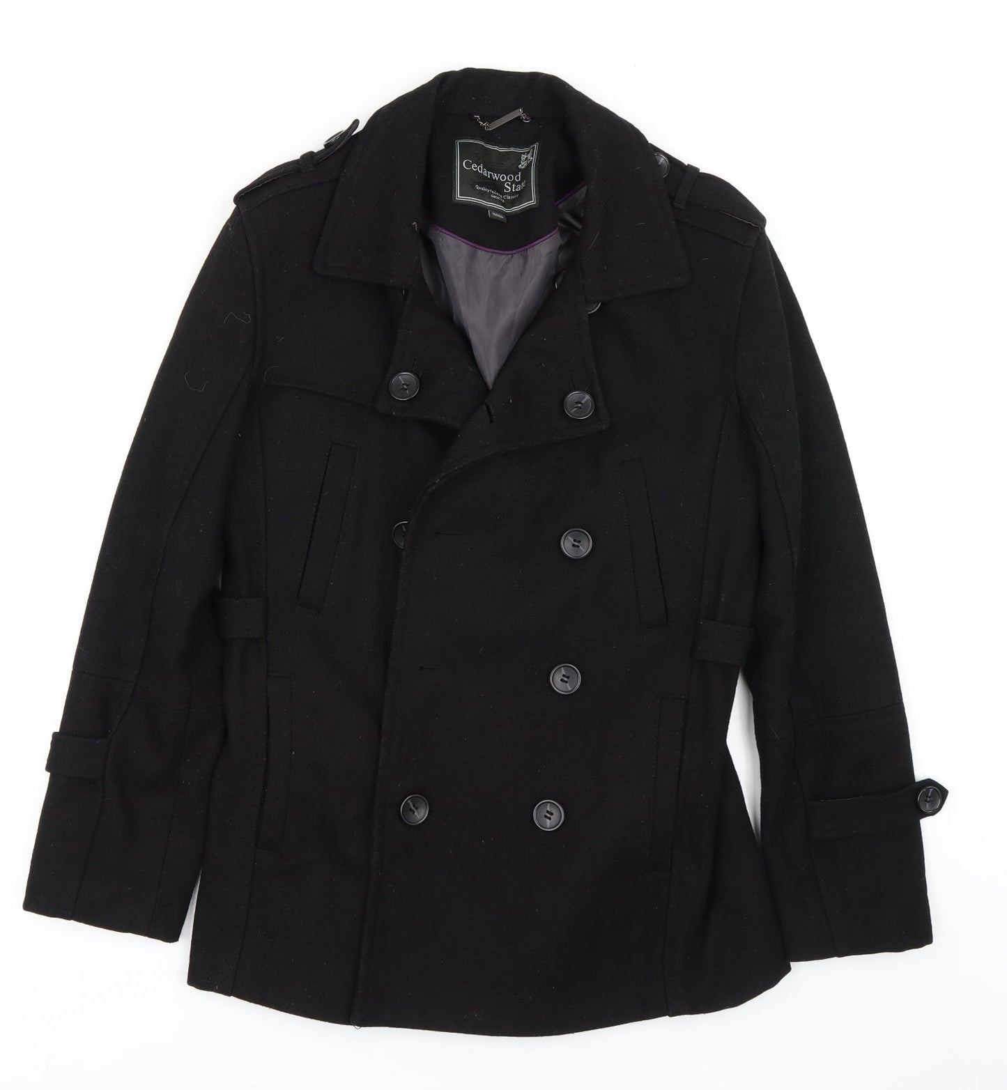 Cedar Wood State Womens Black   Trench Coat Coat Size S