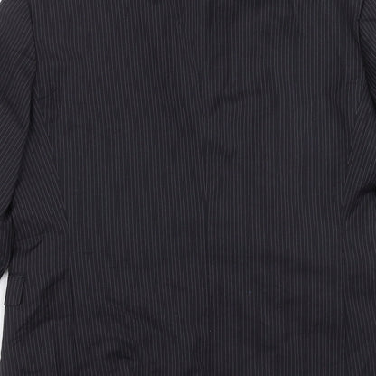 Alfred Brown Mens Blue Striped  Jacket Suit Jacket Size 38