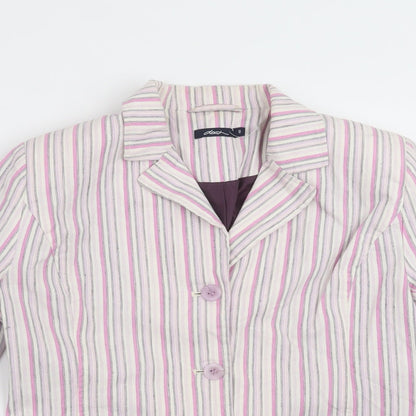 DASH Womens Pink Striped  Jacket Blazer Size 10