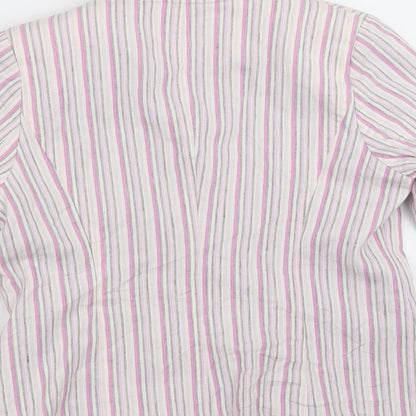 DASH Womens Pink Striped  Jacket Blazer Size 10