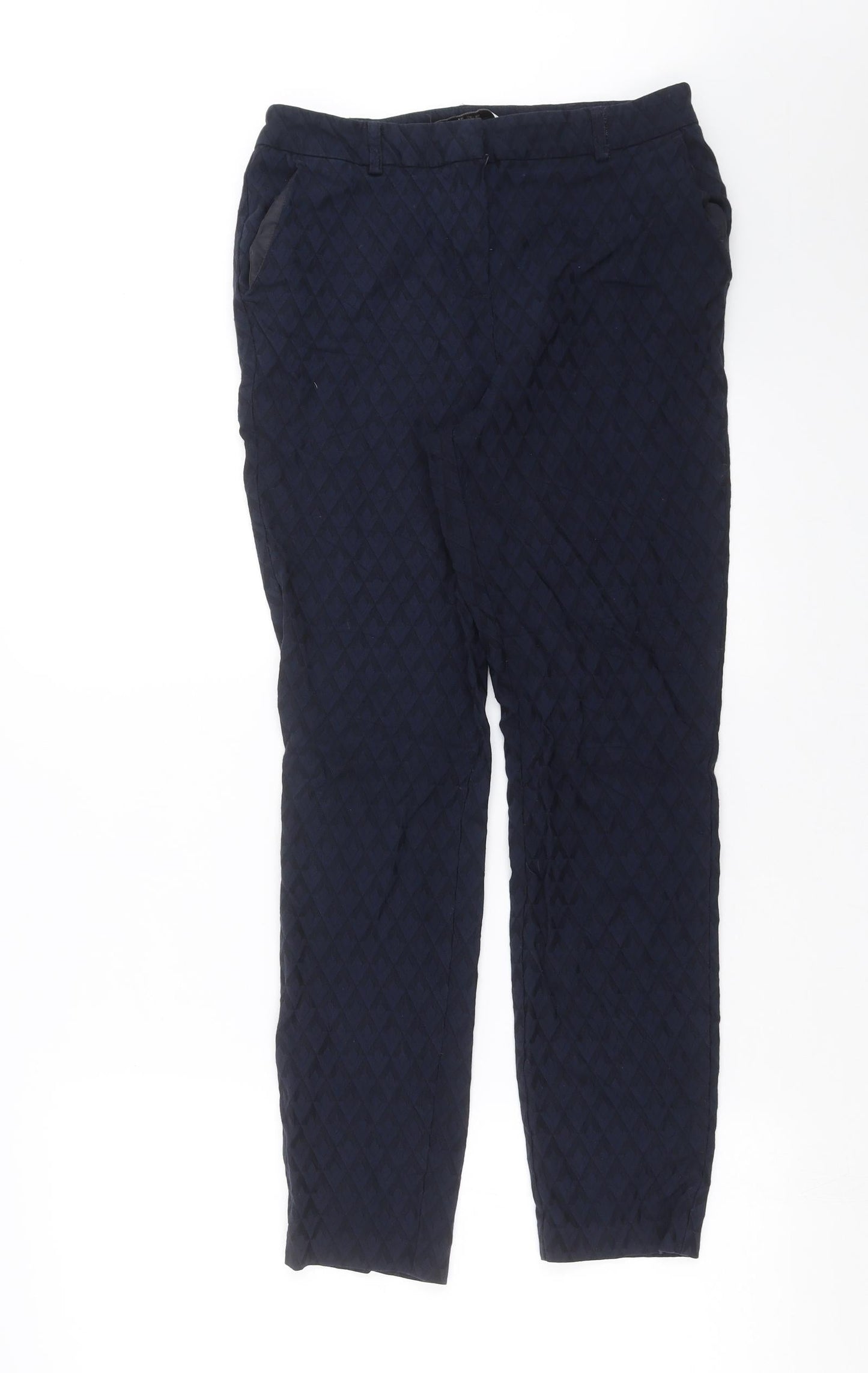 TU Womens Blue Geometric  Trousers  Size 10 L27 in