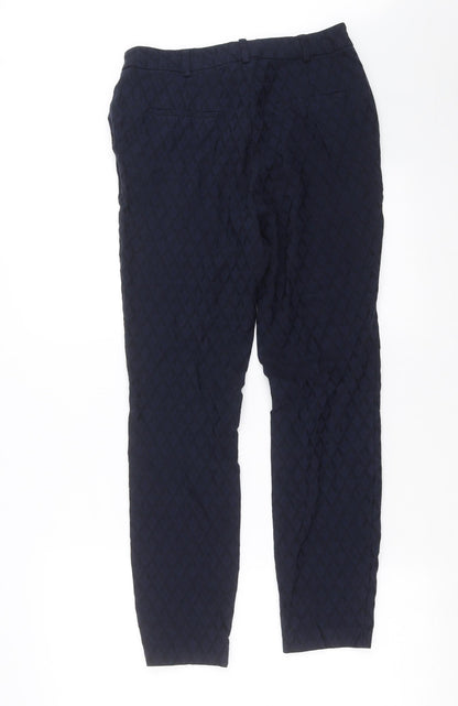 TU Womens Blue Geometric  Trousers  Size 10 L27 in
