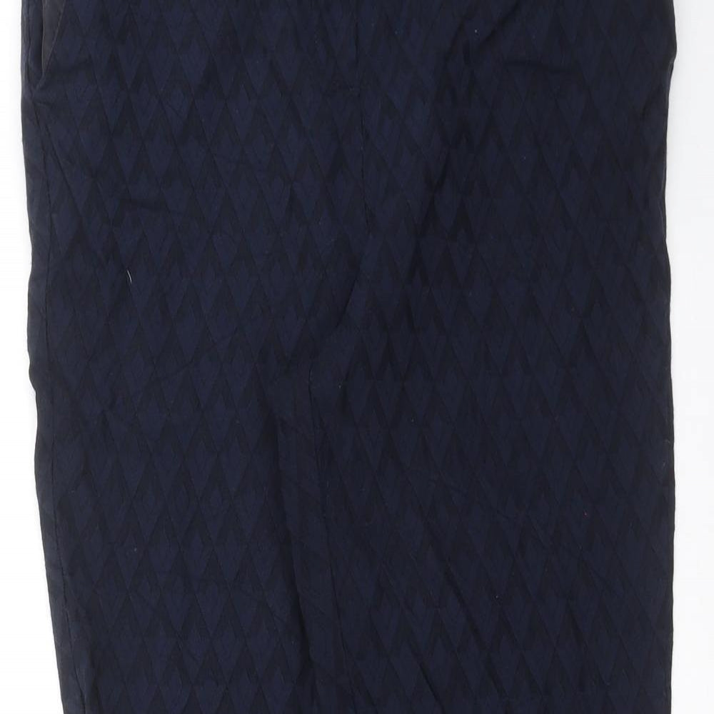 TU Womens Blue Geometric  Trousers  Size 10 L27 in