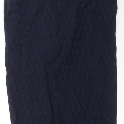 TU Womens Blue Geometric  Trousers  Size 10 L27 in