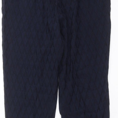 TU Womens Blue Geometric  Trousers  Size 10 L27 in