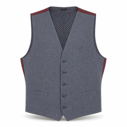 Front view of Marks & Spencer men’s blue jacket suit waistcoat, size L