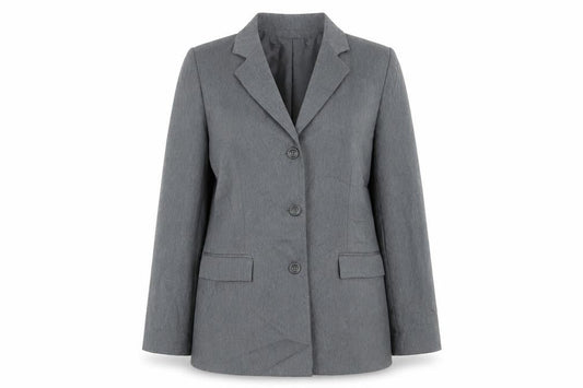 Front view of La Redoute women’s blue jacket suit jacket, size UK 14