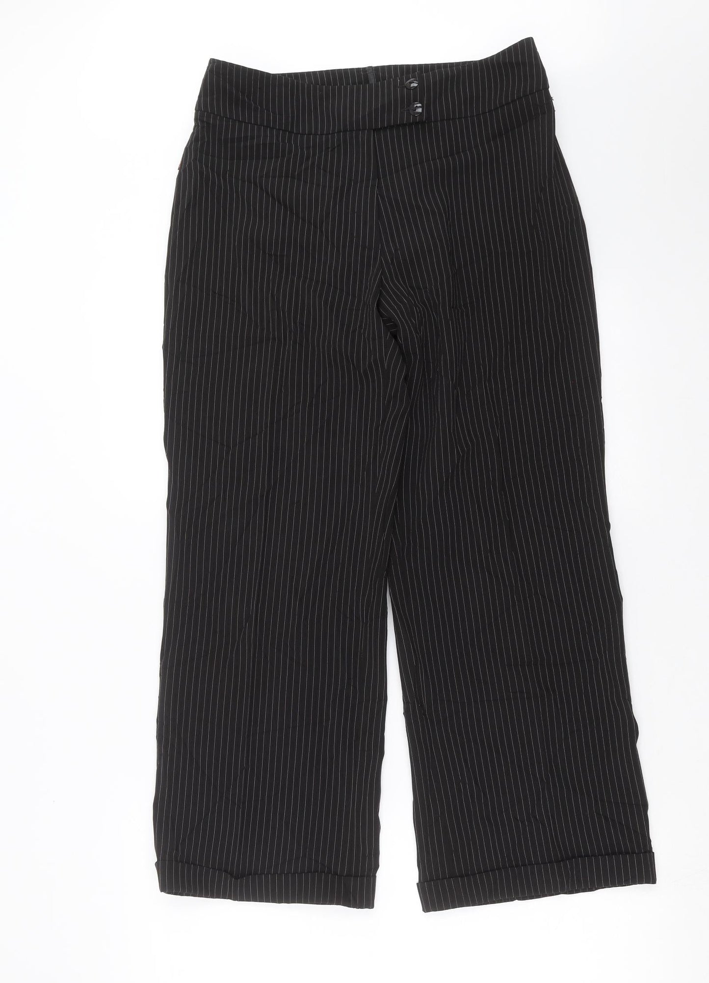 Womens UK Size 12 Preworn Regular Fit  Black Trousers
