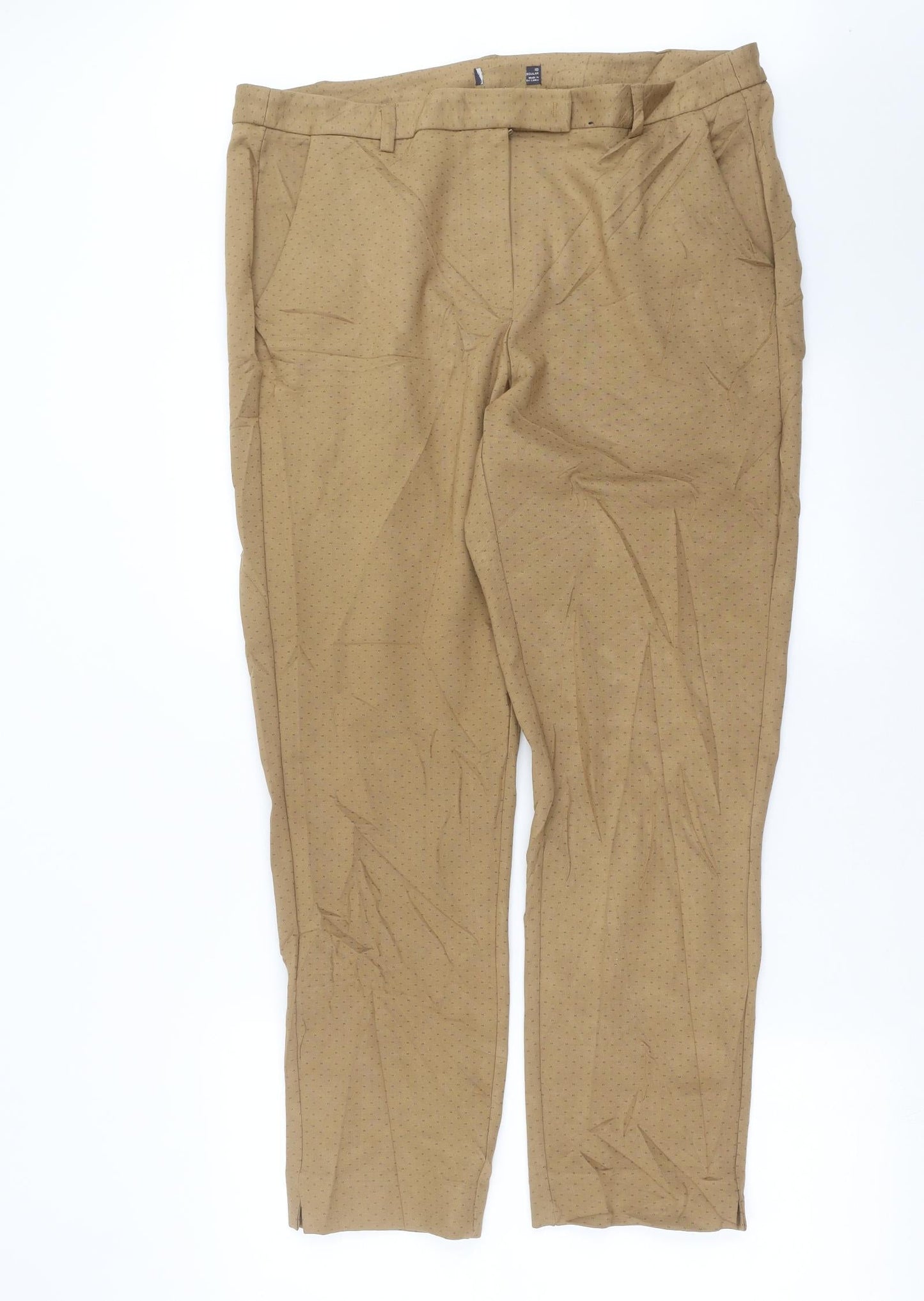 Womens UK Size 18 Preworn Regular Fit  Beige Trousers