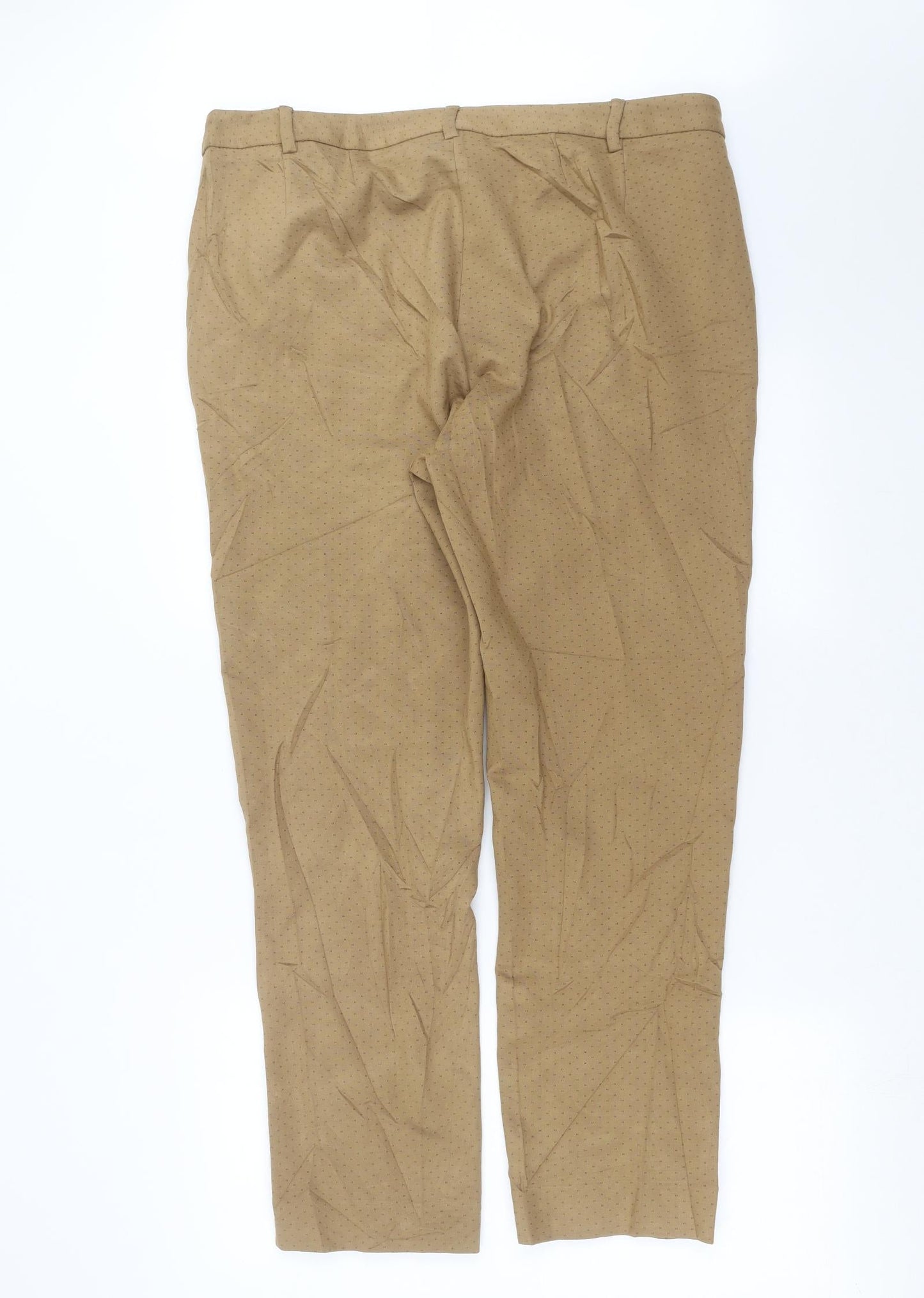 Womens UK Size 18 Preworn Regular Fit  Beige Trousers
