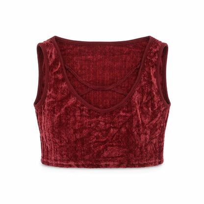 Womens UK Size 8 Misspap Red Cropped T-Shirt